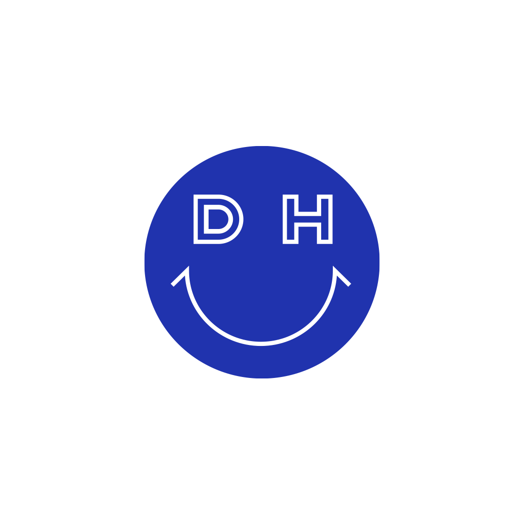 01-D-H-Smiley-Face-Logo-Design-by-Damian-Herrington-Buy-modern-unique-logos-colour