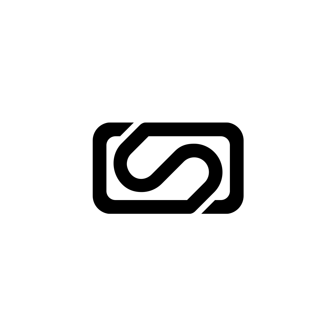 Logo symbol depicting train window, letter 's' and outbound and inbound travel.